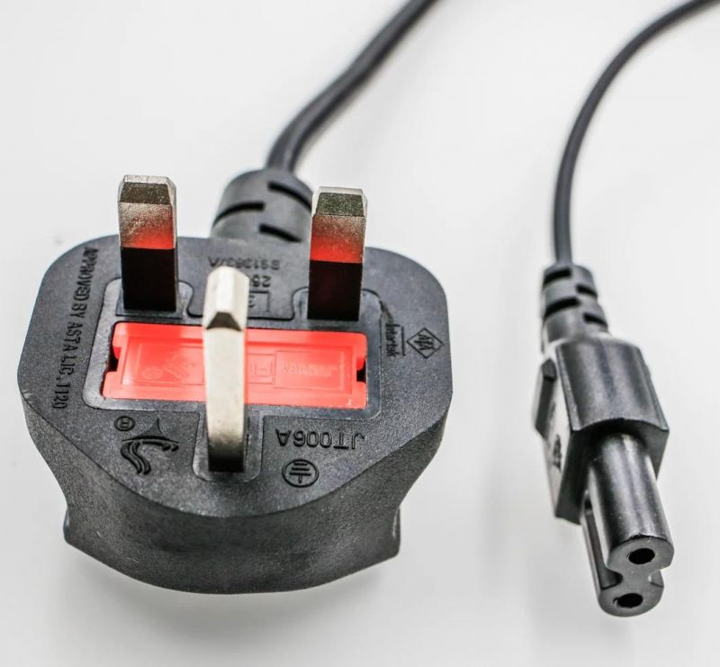 Bsi UK 3 Pin Plug with The Connector of Figure 7 (C7) AC Power Cord