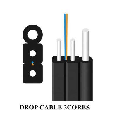 Factory Price Indoor/Outdoor Single Mode FRP/Steel FTTH G657A 1/2/4 Core FTTH Fiber Optic Drop Cable