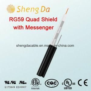 Rg59 Quad Shield with Messenger Drop Outdoor Coaxial Cable