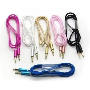 1m/3FT Male 3.5mm to Male 3.5mm Audio Cable DJ Braided Car Aux Cable for Mobile Cell Phone