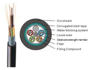 Steel Tape Layer Loose Tube Outdoor Fiber Optic Cable (GYTS)