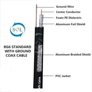 75ohm UL Certified RG6 Coaxial Cable with Ground Wire