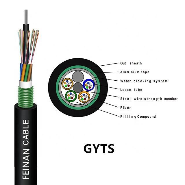 GYTS GYTA 2-288 Core Outdoor Armored Duct G652D Fiber Optic Cable GYTS Fiber Cable