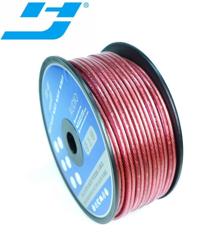Premium Transparent Red Color Speaker Cable 2X12AWG OFC Wires for Car Home Theatre Audiophile