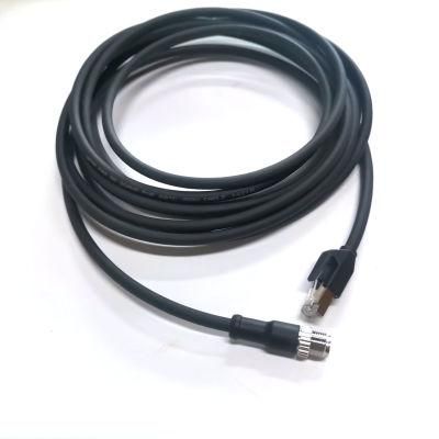 IP67 M12 X Code 8p to RJ45 8p8c Female Signal Connector with Industrial Ethernet Extension PUR PVC Cat5e SFTP Network Cables