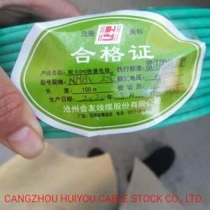 Nhbv 1/2.5/4/6mm2 Fireproof LV Electric Wire