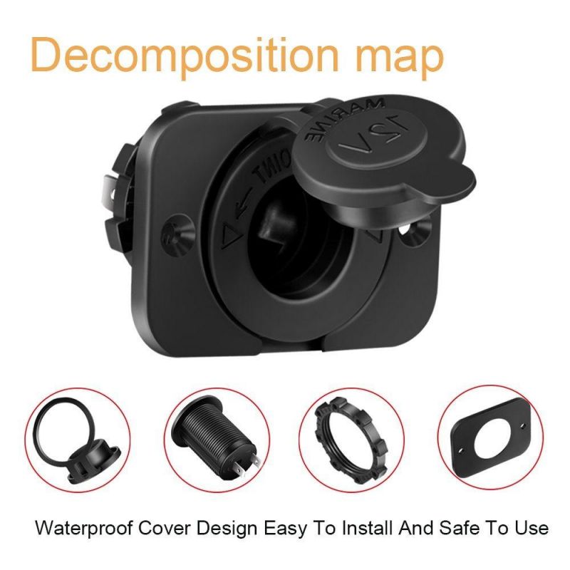 12V Lighter Socket Power Outlet Socket Receptacle Waterproof Plug