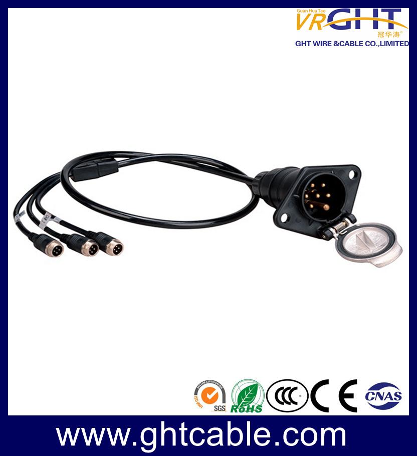 7pin Trailer Spiral Cable for Car Rear View Camera Audio Video