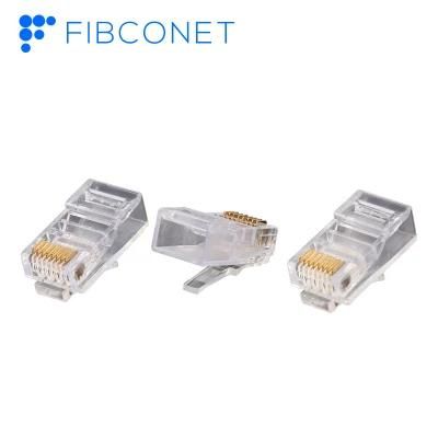 RJ45 Cat5/6 Shielded Connector Pass Through Gold Plated Ethernet Modular
