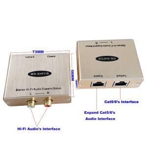 Stereo Hi-Fi Audio Extender with RJ45 Expand Output and 2kv Surge Protection