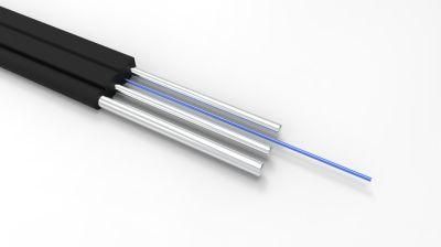 Optic Fiber Cable FTTH Flat Drop Cable with FRP Strength LSZH Jacket Optical Fiber Cable