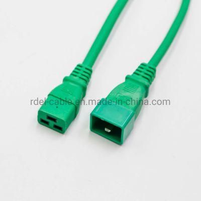 IEC 60320 Power Cords - C20 Plug to C19 Connector 14/3 Sjt Green