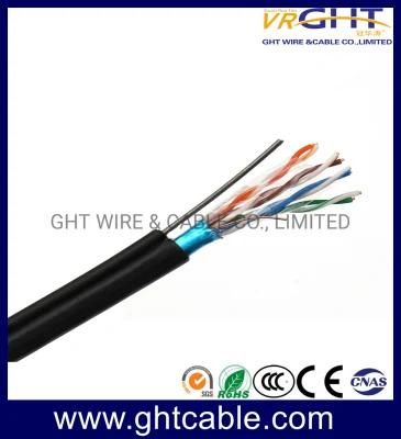 OEM Brand Best Quality 4 Pairs Outdoor Cable Wire FTP Cat5 with Steel Messager Networking LAN Cable