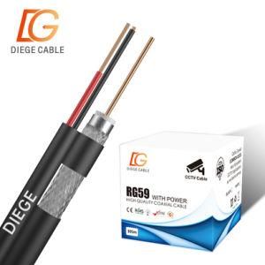 Factory Best Price PVC PE TV Bc Coaxial Cable with Power Cable Rg59+2DC Cable
