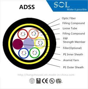 Outdoor Aerial ADSS Optic Fiber Cable