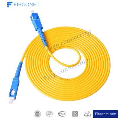 FTTH Single Mode 9/125 Sc/Upc Sc/Upc PVC LSZH Fiber Optic Patch Cord/Fiber Jumper/Patchcord