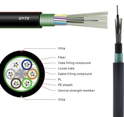 Outdoor GYTS Fiber Optical Single Mode Multi-Mode 2~12 Core Cable