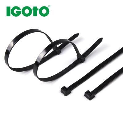 Igoto Self Locking Zip Ties Plastic Black Color High Purity Nylon PA66 Cable Ties 3.6*200mm