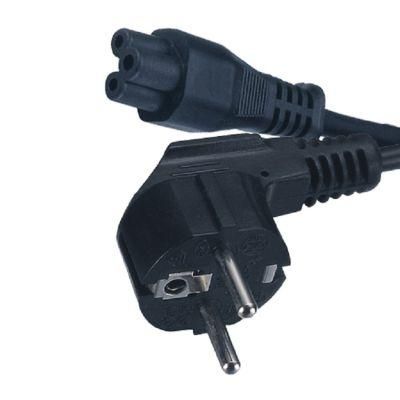 European 3 Pins AC Power Extension Cord Factory with IEC C5 Connector