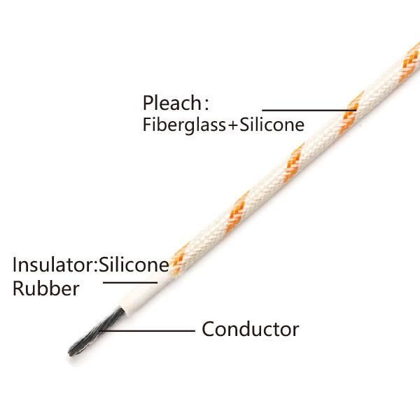 AWG Silicone Fiberglass Braided Single Conductor Wire Core Cable