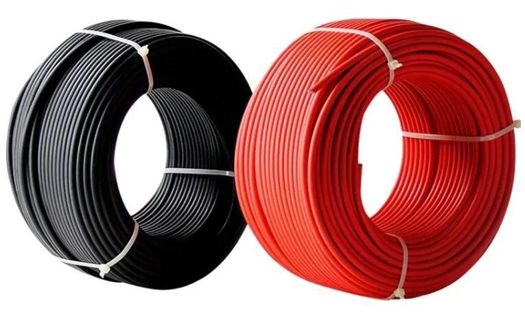 Sun Resistance Stranded Tinned Cooper Xlpo Insulation Red and Black TUV Certificate Solar Cable 4mm 6mm