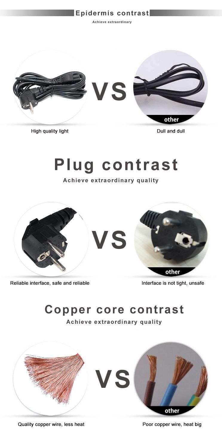 IEC 320 C13 Power Supply Cord 1.8m Schuko Cee 7/7 EU Plug Power Cable for PC Computer PSU