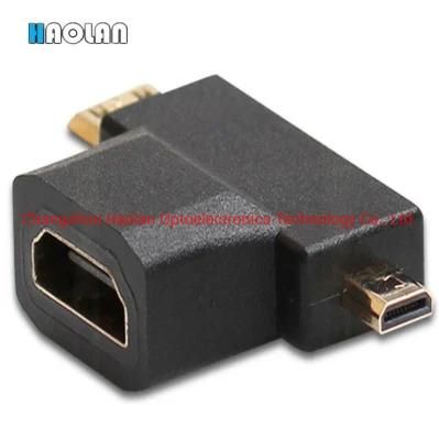 Black 3 in 1 HDMI to Micro/Mini HDMI Adapter
