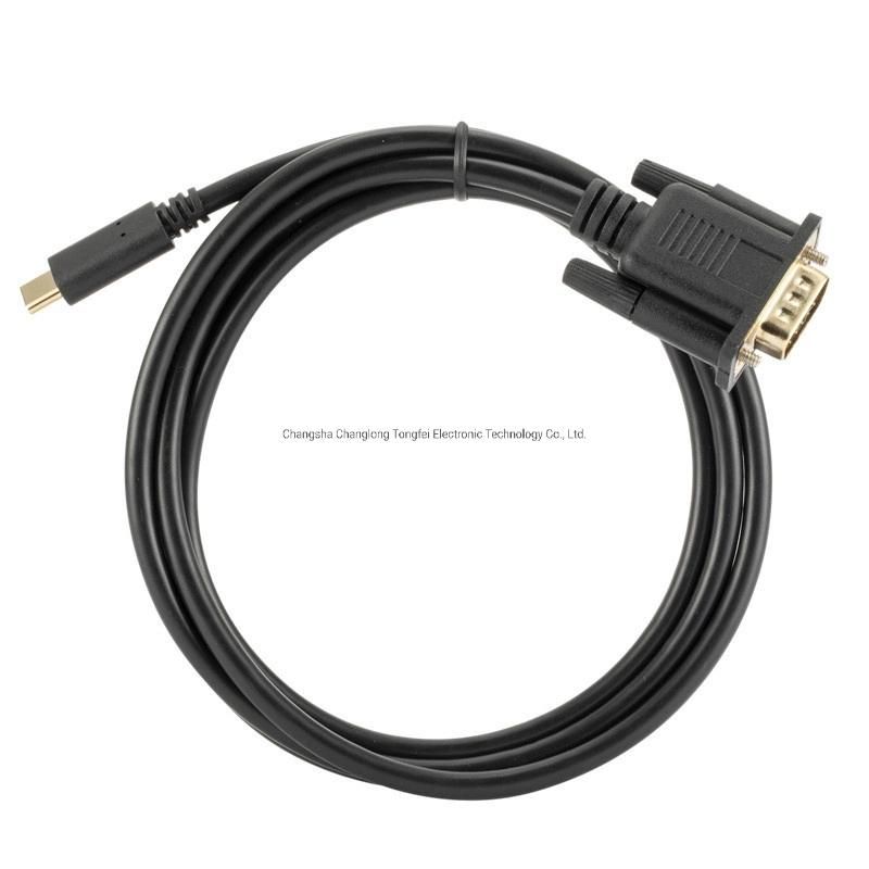 1080P Mini Displayport Type-C to VGA Male Adapter Cable 1.8m