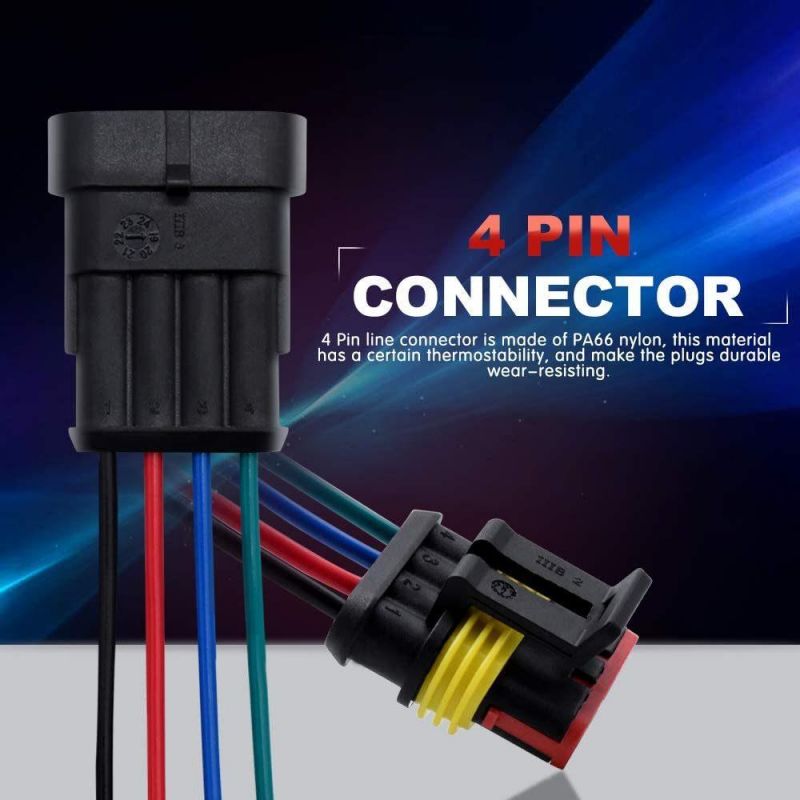 2/4 Pin Way Waterproof Automotive Harness Cable Wire with Connectors Suitable for Automotive and Transport