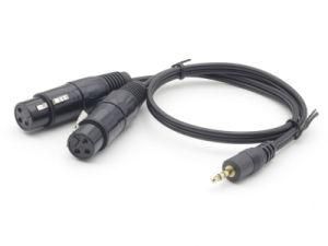3.5 Mm Stereo to Dual XLR Female Splitter Patch Cable