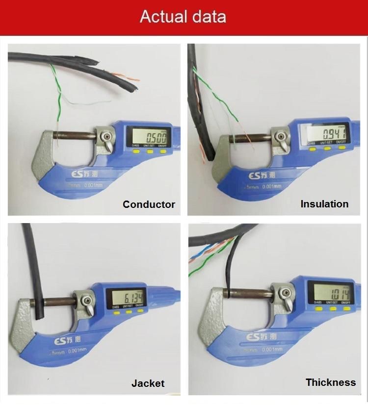 Outdoor UTP Cat5e PE Jacket LAN Cable Network Cable Computer CCTV Bc Conductor Spot Stock