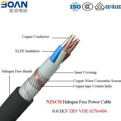 N2xch Halogen Free Power Cable, Copper Wire&Tape Screened, DIN VDE 0.6/1kv
