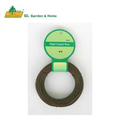 Garden Tools Plant Twist Tie with Cutter Sturdy Green Coated Wire PE Coated Wire