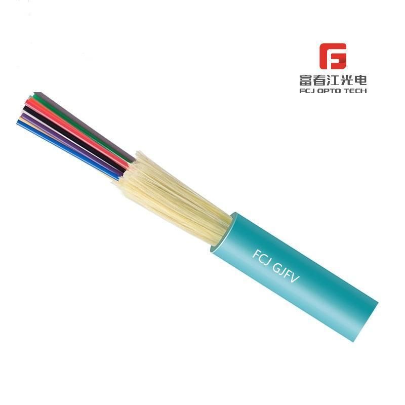 High Speed Low Attenuation Good Anti-Interference Gjfv Indoor Single / Multi Core Aramid Yarn Strength Member Fiber Optic Cable