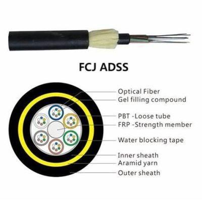 Drop Non Metallic Fiber Optic Cable ADSS Single Mode Cheap Price High Quality