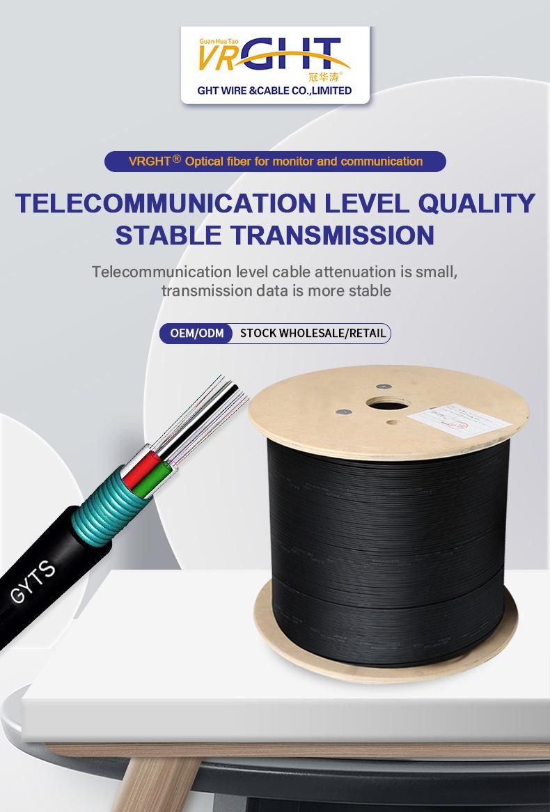 Factory Price 12/24/48/96 Core Armored Outdoor Fiber Optical Cable GYTA/GYXTW/GYTS/Gyfts Communication Cable Manufacturer