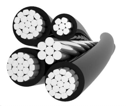 Low Voltage Aluminium Wire Bare Alloy Porter Axka Cable 3X35+16+50mm