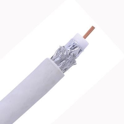 RG6 CCS Conductor 60% Coverage Al Braiding Black PVC with Jelly Coaxial Cable