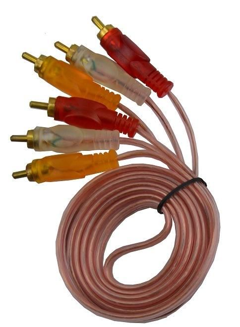 3RCA-3RCA Audio Video Transparent Cable RCA Cable