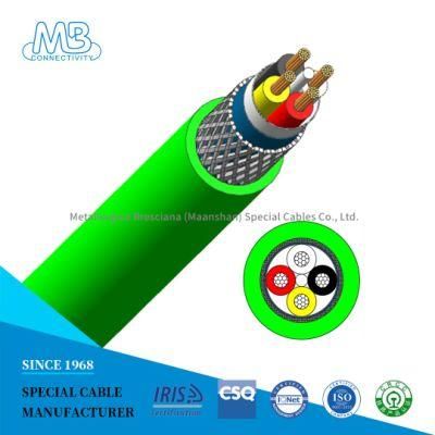 Green or Customized Color Fire Resistant Cables with Aluminium Foil Shield for Rail Vehicles