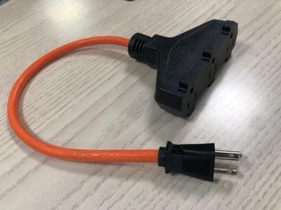 Us NEMA5-15 Plug Socket Power Supply Cord Sets 3 in 1 Extension Cord