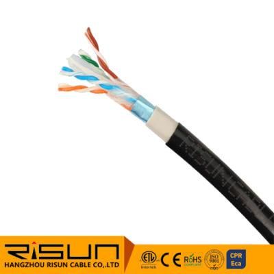 Twisted Pair 23AWG 0.56mm Bc CCA 1000FT STP FTP Cat 6 6A Waterproof Cable