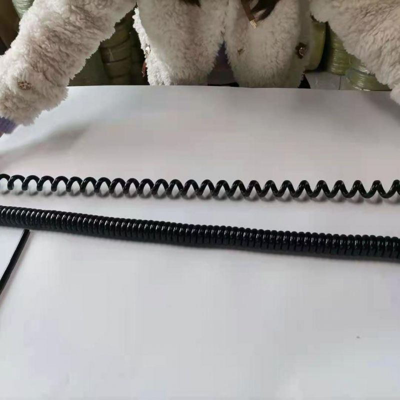 Matt or Glossy Electrical Spring Spiral Coiled Wire Cable Customized Connected Assembly DC Power Cable