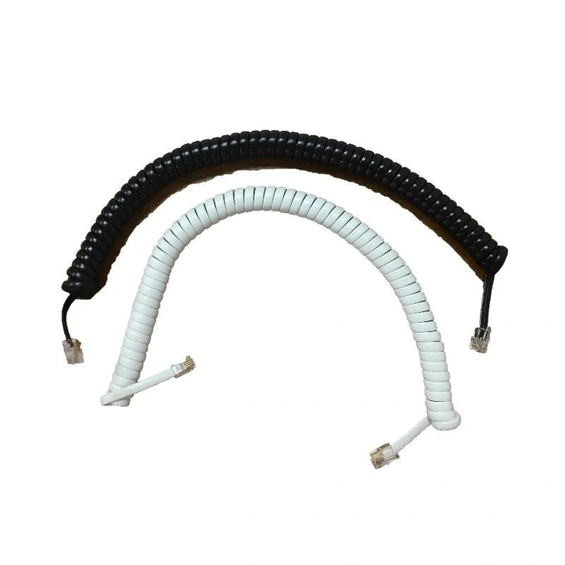 Rj9/Rj11 spiral Telephone Coil Cable Cat3 Communication Extension Cable Telephone Wire spiral Handset Coil Cord