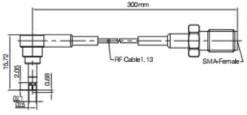 F-Type Female to Ipex3-Tkw with Rg1.37 Cable, Mobile Signal Testing Cable