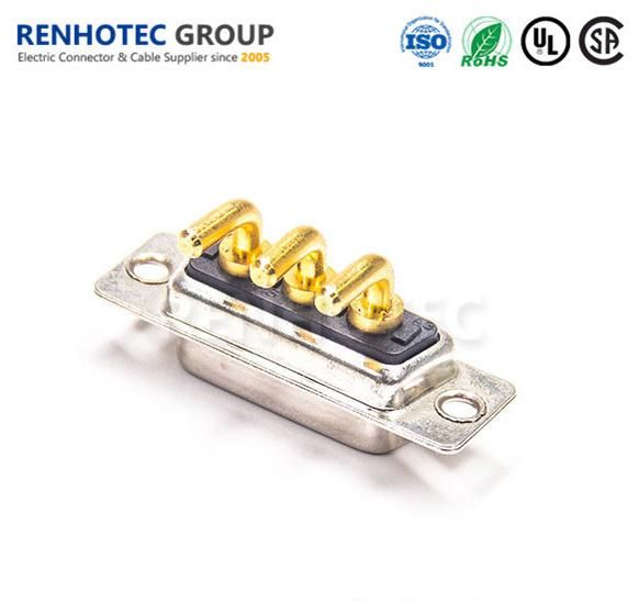High Voltage Female 3W3 90 Degree D Sub Connector