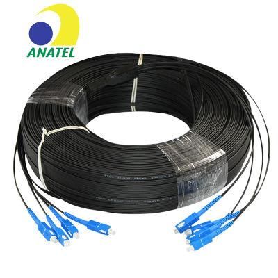 Anatel Certified Flexible Steel Strength Member Flat Wire Fiber Optic Drop FTTH Cable for Indoor Outdoor