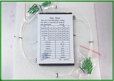 Single Mode Fiber Optic Fbt Splitter / Coupler 1X3 for Connector SA