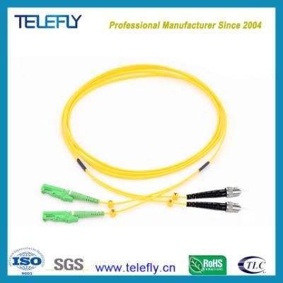 E2000/APC-St/Upc Singlemode Duplex Optical Fiber Patch Cord 3.0mm PVC 3 Meters