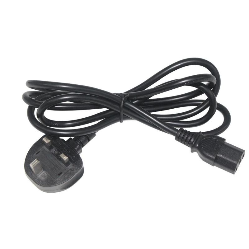 Copper 3 Pin UK Plug PC Laptop Computer Monitor AC Power Cord Cable for Hair Dryer Power Cable